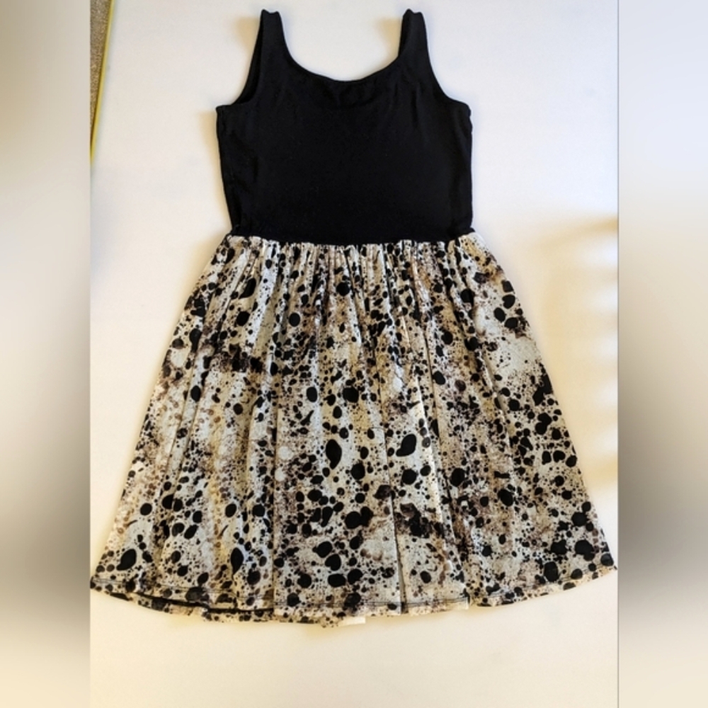 Rare Vivienne Tam Women's Partial Leopard Print Tank Top Sleeveless Flowy Dress